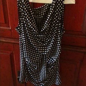 Black and white polkadot top